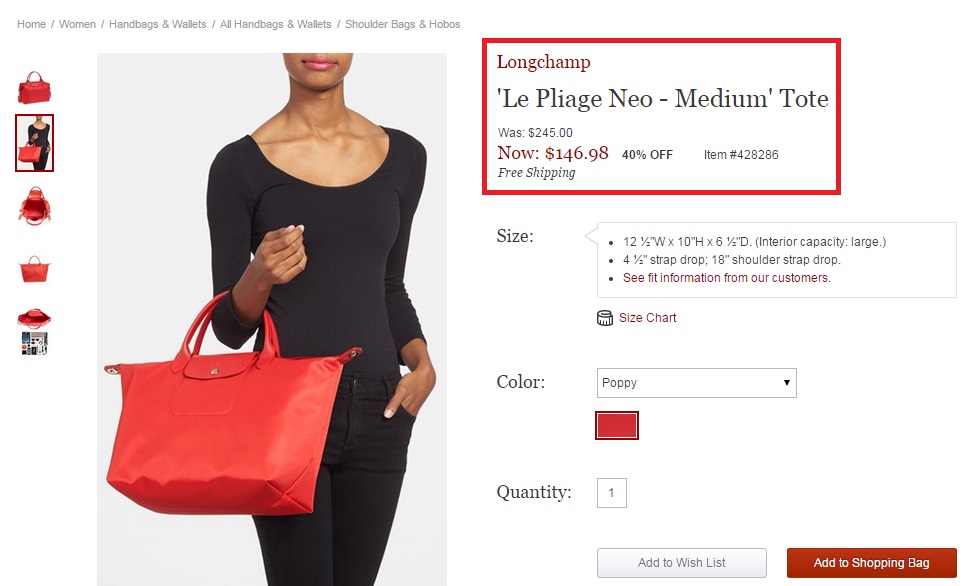 Longchamp Bag Size Chart
